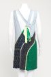 FW17 Blue & Green Silk Preowned Embellished Dress For Discount