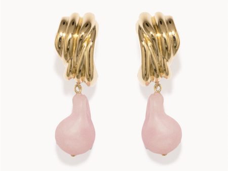 Off‐World - Pink Bio Resin and Gold Vermeil Earrings Online now