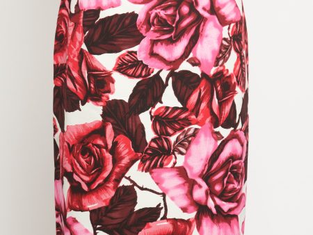 2019 Cotton Rose Print Aline Preowned Skirt Fashion