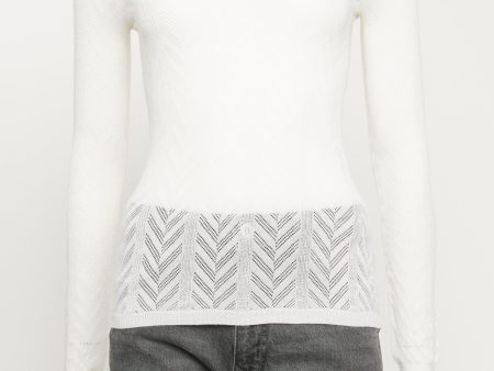 Suite Cream Pointelle Knit Preowned Jumper Hot on Sale