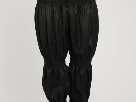 2009 Black Wool Preowned Shirred Trousers For Sale