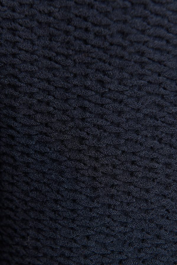 Navy Textured Wool Preowned Dress Online now