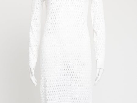 White Viscose Blend Preowned Cut-Out Midi dress Online Sale