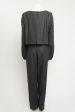 Wool Charcoal Pinstripe Preowned Jumpsuit Online now