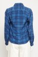 1980 s Blue Silk Preowned Check Neck-Tie Blouse Online now