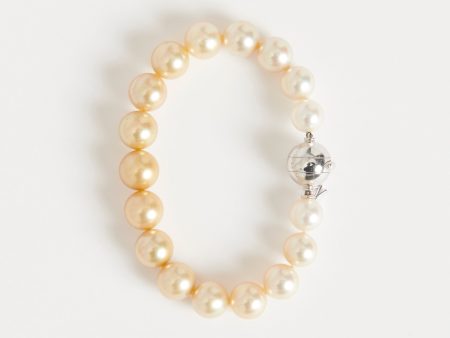 18K Akoya White and Golden Pearl Preowned Bracelet Discount