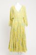 Yellow Cotton Preowned Emily Floral Print Midi Dress Online Sale