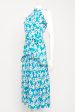 Blue Dora Ruffled Floral Preowned Print Dress Fashion