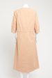 Nude Cotton V-Neck Preowned Midi Dress Online