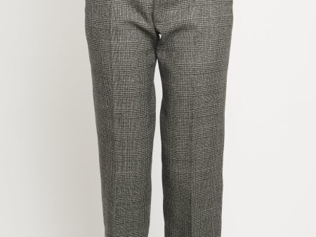 2018 Fall Wool Glen Check Preowned Trousers For Discount