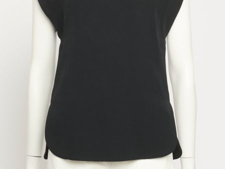 2015 Black Viscose Preowned Embellished Blouse For Cheap