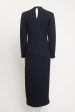 Navy Textured Wool Preowned Dress Online now