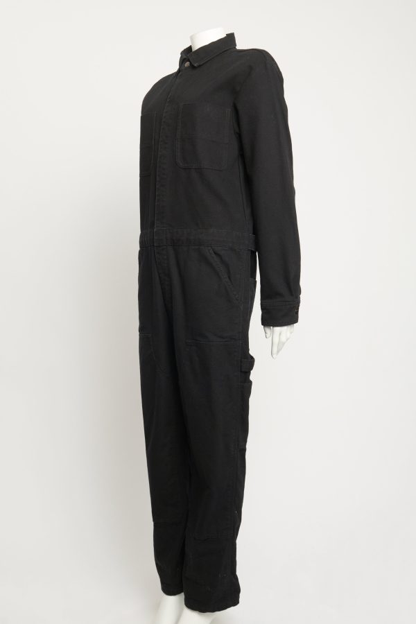 Black Heavy Cotton Utility Style Preowned Jumpsuit on Sale