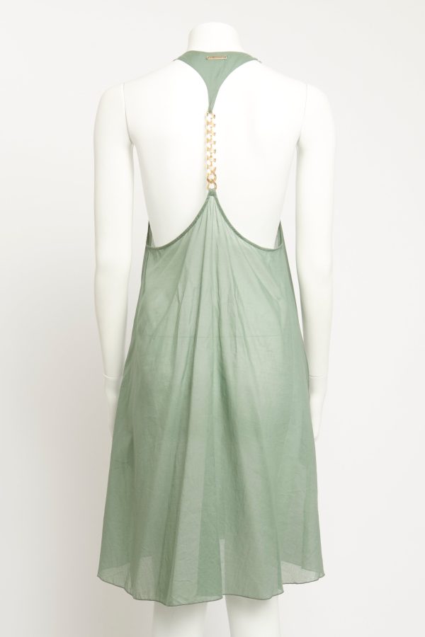 Sage Chained Cotton Preowned Slip For Cheap