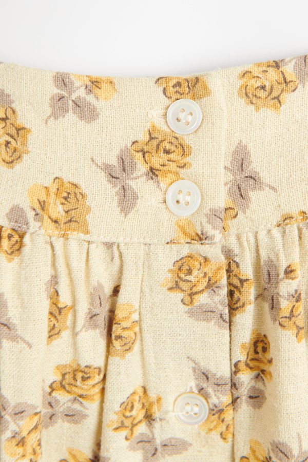 Yellow Floral Printed Preowned Dress Cheap