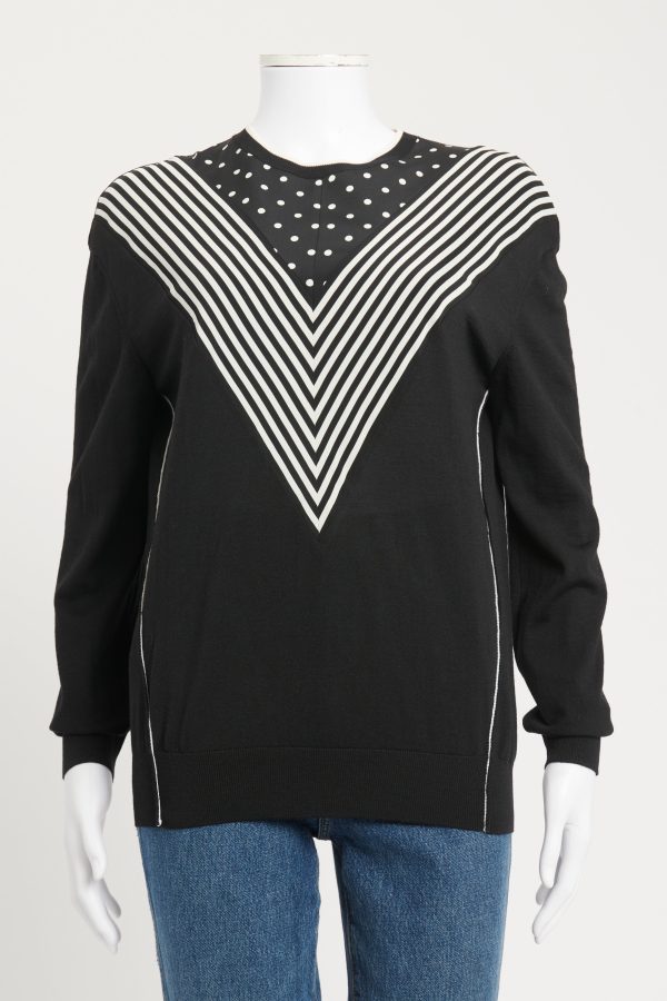 2017 Black Silk Preowned Knit With Geometric Pattern Sale