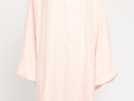 Pink Linen Preowned Smock Dress For Cheap