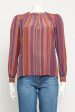 1980 s Muticoloured Silk Preowned Round Neck Blouse on Sale