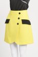 Yellow Wool Blend Mini Preowned Skirt Sale