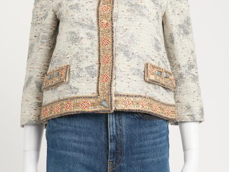 Metallic Tweed Preowned Embellished Jacket Online