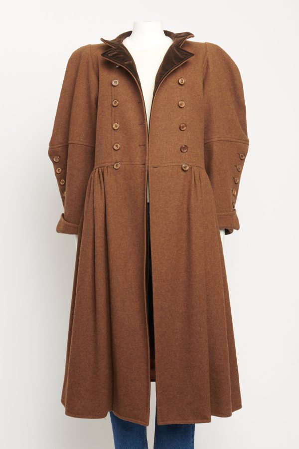 1980 s Brown Wool Preowned Coat Fashion