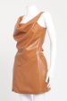 Brown Faux Leather Preowned Petra Top Sale