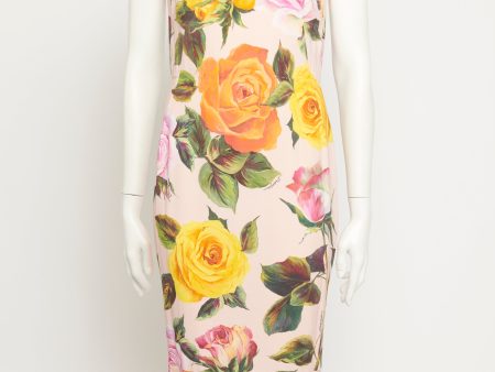 Pink Rose Print Preowned Dress Online