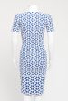 Blue and White Viscose Blend Preowned Midi Dress Sale