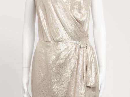 2010 Gold Metallic Lame Preowned Mini Dress Fashion