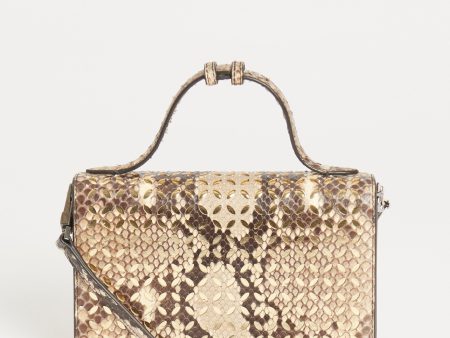 Taupe Snakeskin Preowned Oum Perforated Crossbody Bag For Discount