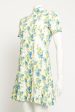 Shirred Swiss-dot Cotton-blend Preowned Midi Dress Fashion