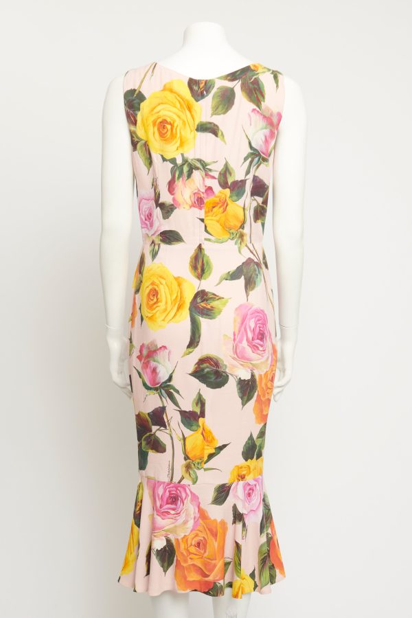 Pink Rose Print Preowned Dress Online