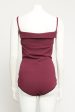 Plum Viscose Blend Preowned Bardot Bodysuit For Cheap