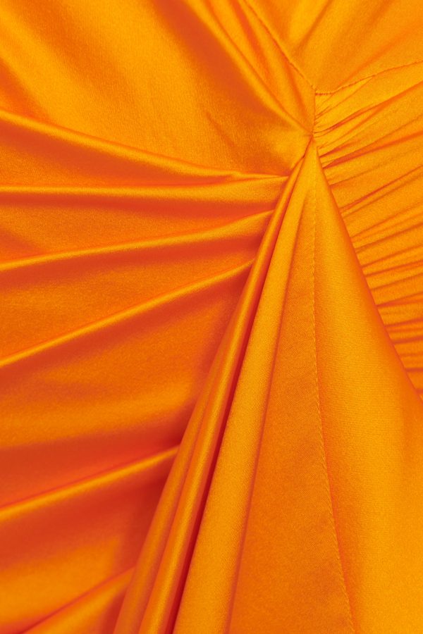 Orange Silk Blend Preowned Draped Mini Dress Discount