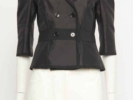 Black Silk Grosgrain Trim Preowned Jacket Online