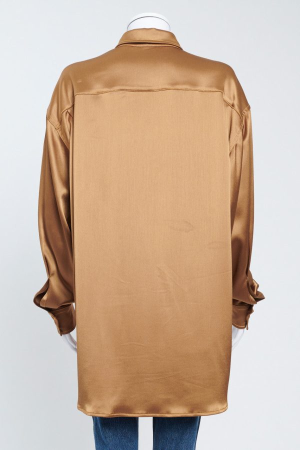 Bronze Satin Oversized Shirt Online Sale