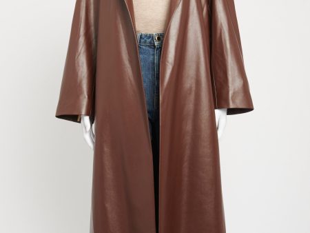 2019 Brown Faux Leather Quincey Preowned Coat Online Hot Sale