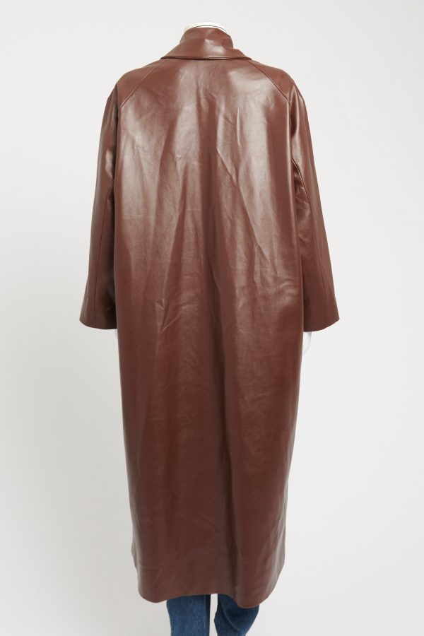 2019 Brown Faux Leather Quincey Preowned Coat Online Hot Sale