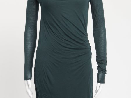 Green Jersey Preowned Asymmetric Dress For Discount