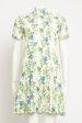 Shirred Swiss-dot Cotton-blend Preowned Midi Dress Fashion