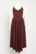 Burgundy Scoop Neck Dropped Waist Preowned Dress For Sale