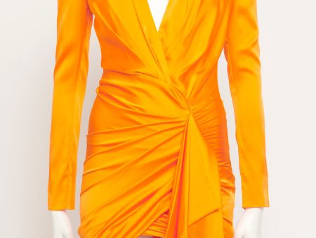 Orange Silk Blend Preowned Draped Mini Dress Discount