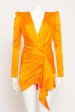 Orange Silk Blend Preowned Draped Mini Dress Discount