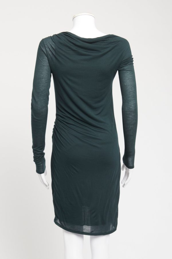 Green Jersey Preowned Asymmetric Dress For Discount