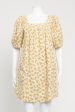 Yellow Floral Printed Preowned Dress Cheap