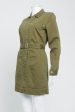 Green Cotton Twill Preowned Utility Mini Dres Hot on Sale