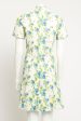 Shirred Swiss-dot Cotton-blend Preowned Midi Dress Fashion