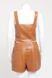 Brown Faux Leather Preowned Petra Top Sale