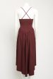 Burgundy Scoop Neck Dropped Waist Preowned Dress For Sale