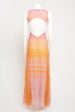 Pink & Orange Rayon Blend Preowned V-Neck Maxi Dress Discount